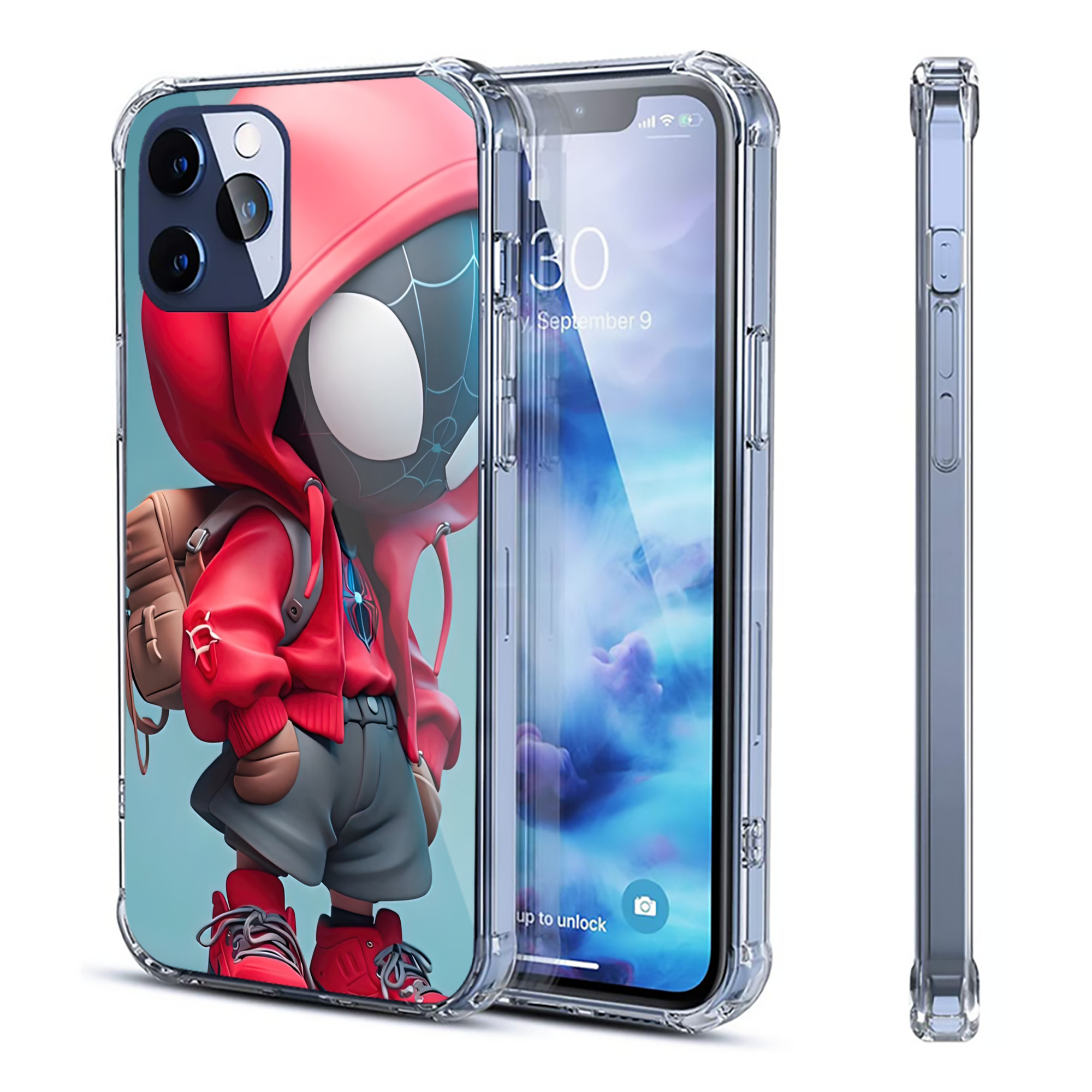 （画像用） Spider Man スパイダーマン 【iPhone 12シリーズ対応】透明スマホケース（クリアソフトケース）